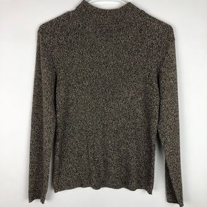 Jennifer Moore Brown & Black Knit Mock Neck Sweater